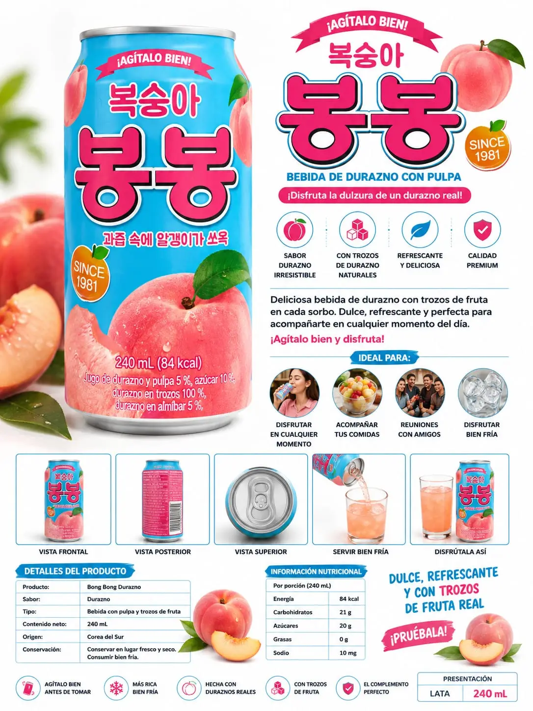JUGO DURAZNO CON TROZOS DE FRUTA 340ML